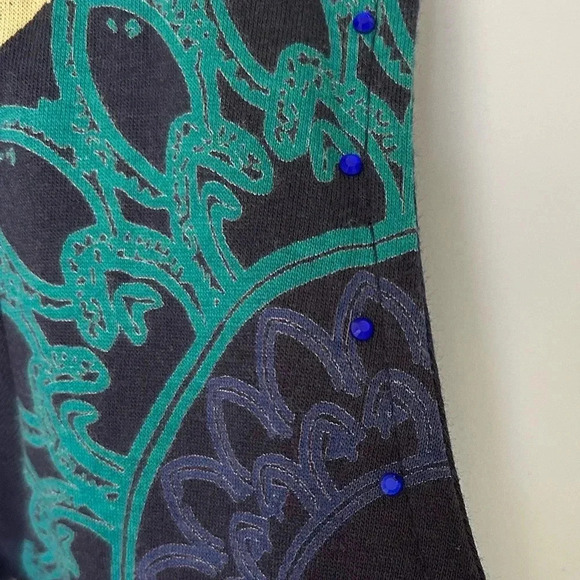 Desigual tunic dress blue multicolor mandala long sleeve cotton Size M - Picture 4 of 9